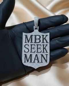 Pendentif personnalisé en argent 925 serti de diamants Moissanite, style Hip Hop, pour homme et femme, bijoux Hip Hop, breloques initiales. - Product Image 4