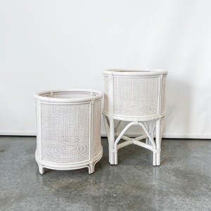 Support en rotin blanc de qualité supérieure pour pot de fleurs et plantes, prix avantageux, supports naturels pour plantes - Product Image 1