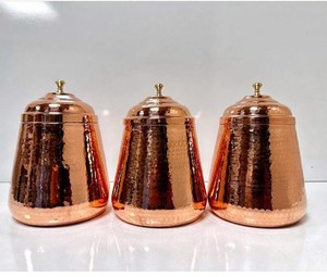Recipiente de Almacenamiento de Cobre Hecho a Mano de Primera Calidad, Apto para Lavavajillas, Recipiente Multiusos para Cocina, Recipiente para Ingredientes Secos, Recipiente para Té - Product Image 4