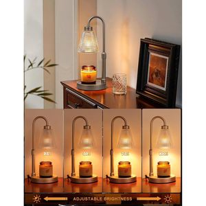 Lampada Scaldacandele Grigia Dimmerabile con Timer, Altezza Regolabile, per Cera Profumata, Regalo di Compleanno, Candele in Barattolo - Product Image 2