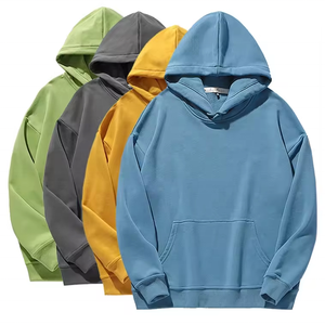 Sweat à capuche en coton lourd 400 GSM pour homme, style streetwear, couleur unie, décontracté, personnalisable OEM ODM - Product Image 1