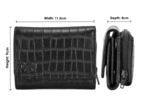 Dompet Kulit Asli Motif Buaya Custom, Warna Hitam, Logo Custom, Label Pribadi, OEM, Grosir, Mewah, Ukuran Kecil