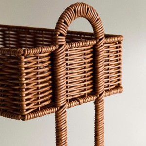Eye-catching Handwoven Rattan 2-Shelf Countertop Organizer Top Selected Essentials For Bathroom <b>Vanity</b> & Kitchen Spice Storage - Product Image 4