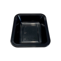 Barquette jetable personnalisée en CPET, boîte d'emballage noire pour supermarché, recyclable, alimentaire, 650 ml, boîte à lunch