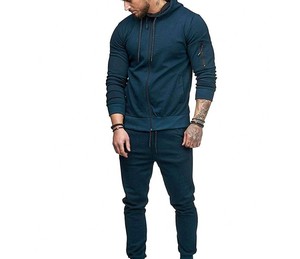 Wholesale Polyester Cotton Tracksuit New Latest Customized Design Men Slim Fitness Tracksuit Men Suit Custom Made Logo <b>Jogging</b> - Product Image 1