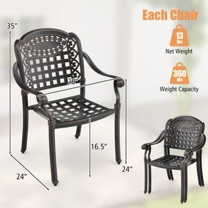 ชุดเก้าอี้สวนลานบ้านอะลูมิเนียมหล่อพร้อมที่วางแขน 2 ตัว - Product Image 2