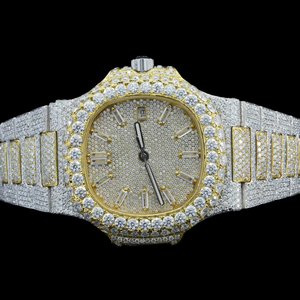 Montre unisexe tendance à boîtier carré, cadran entièrement serti de diamants Moissanite, mouvement à quartz, style Hip Hop, très bien cotée - Product Image 3