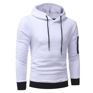 Sudadera con capucha de forro polar para hombre, estilo premium, de invierno, con cremallera de cuarto, diseño vintage, bolsillo bordado, color único, la mejor moda urbana. - Product Image 2