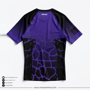 MAWRA Men's Short Sleeve <b>RashGuard</b> Sublimation Printed Quick Dry Spandex Polyester Martial Arts Compression Shirt For Unisex - Product Image 4