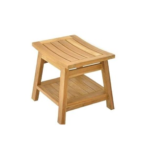 Banc de douche en teck, fabriqué en Indonésie, meuble en bois massif - Product Image 1