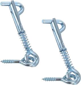 Crochet de sécurité en acier multi-tailles Hanlix OEM/ODM avec ressort et œillets à vis, zingué noir, 2/2,5/3 pouces - Product Image 1