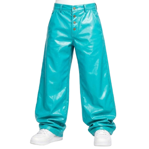 Pantalones de Cuero Sintético PU Brillante de Corte Ajustado para Hombre, Pantalones Ajustados Sexys para Discoteca, Pantalones de Cuero para Fiesta - Product Image 4
