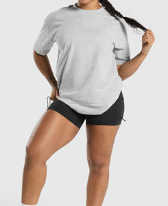 Camisetas de Punto de Manga Corta Ecológicas para Mujer, Estilo Urbano, 100% Algodón, Tops Casuales - Product Image 1