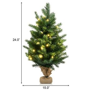 24-Inch <b>LED</b> Christmas <b>Tree</b> with Dazzling Lights Festive Holiday Decor - Product Image 4