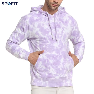 Sudadera con capucha personalizada para hombre, estilo tie-dye, manga larga, informal, estilo urbano, con bolsillo canguro - Product Image 1