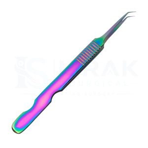 Pince à épiler de précision pour extensions de cils Ijrak Surgical Professional Rainbow en acier inoxydable durable |   Pinces à épiler à pointe fine de 10 mm - Product Image 4
