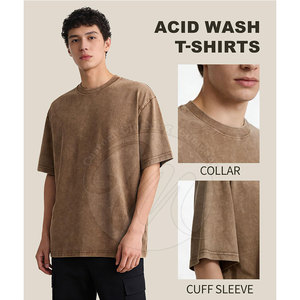T-shirt délavé au soleil pour usage quotidien, en coton confortable, coupe ajustée et douce - Product Image 2