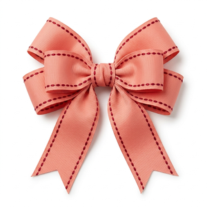 Ready Stock 25mm Peach Coral Red Edge Stitch Grosgrain <b>Ribbon</b> for Party Decor Boutique Clips Gift Wrap Bulk Supplier - Product Image 3