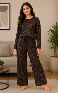 Hot Sale Stockify Women's Night Suits <b>Set</b> Comfortable Printed Nightwear <b>Set</b> for <b>Ladies</b> Casual Home Wear Sleepwear Bulk Supplier - Product Image 2