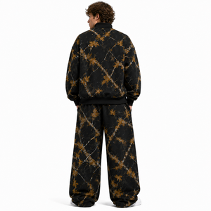 Conjuntos de Sudadera con Cuello Alto y Estampado de Camuflaje Forestal Personalizado, Joggers Holgados, Sudaderas Oversize ODM de Corte Cuadrado, Estilo Urbano de Forro Polar Grueso - Product Image 2