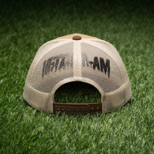 Men's Khaki Trucker Cap Custom Embroidered Logo Mesh <b>Back</b> Baseball Hat Adjustable Outdoor Streetwear - Product Image 5