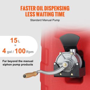 Tanque de Combustible Portátil de 16 Galones con Bomba Manual, Ruedas de Goma, 7.8 L/min, Contenedor de Almacenamiento de Gasolina para Transferencia y Almacenamiento de Combustible en Vehículos - Product Image 6