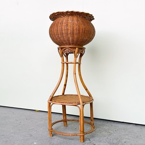 Rattan cane plant storage rack decorative planter stand good deal flower <b>pot</b> <b>holder</b> shelves - Product Image 1