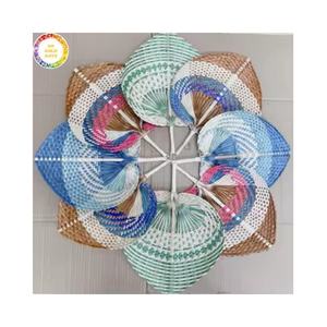 Abanico Grande Hecho a Mano de Bambú y Ratán, Decoración de Pared Tejida de Estilo Vintage para Sala de Estar, Arte Estético - Product Image 1