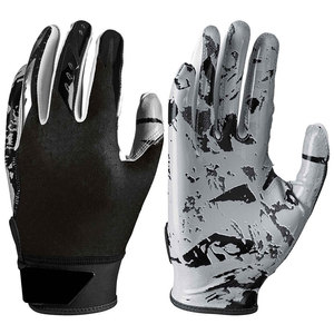 American Football Gloves Leather Full Finger <b>Hook</b> and Loop Closure High Quality for Practice with Soft Material and Easy Fit - Product Image 1