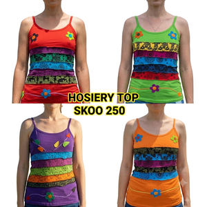 SK NOOR SONS Women's Casual Short Tank <b>Tops</b> New Bohemian Sweet Style Woven Breathable Floral Eco-Friendly High Quality Digital - Product Image 2