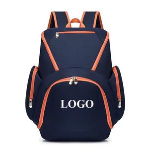 Customized Logo Youth Basketball Soccer Sports <b>Backpack</b> Zipper <b>Canvas</b> Material Arcuate Shoulder Strap-Lightweight - Product Image 3
