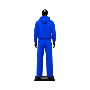 Conjunto Deportivo Azul Rey Personalizado para Hombre, Sudadera con Cremallera Completa, Pantalones Deportivos de Pierna Ancha, Logotipo Gráfico, Ropa Deportiva Casual, Venta al Por Mayor - Product Image 2