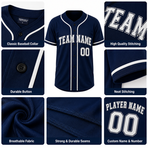 Custom Solid Color Plus Size Baseball Jersey Button Down Team Shirt Adult Youth OEM ODM Manufacturer - Product Image 4