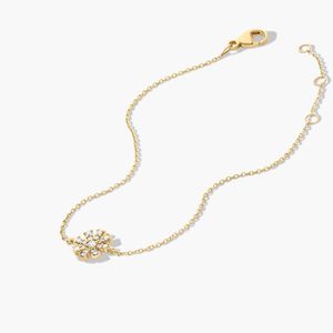 สร้อยข้อมือดอกไม้ประดับเพชรทรงเพียวเว่สีเหลืองทอง - Product Image 3