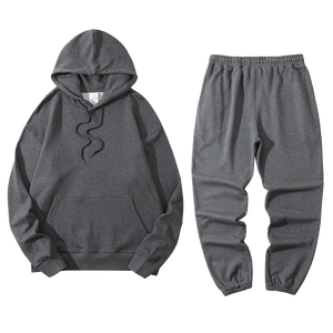 Custom Logo Oversized Cotton Tracksuit Men Heavyweight Hoodie Sweatpants <b>Jogging</b> Suit Fleece Warm Hoodie Set Winter - Product Image 5