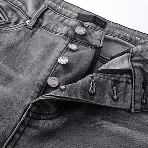 Jeans de Mezclilla Ajustados de Cintura Alta para Mujer, Estilo Vintage Desgastado, Formales, Largos, Transpirables, Ajustados, de Algodón, para Otoño - Product Image 4
