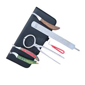 Kit d'outils de soin des sabots pour fermeurs : Couteau à sabots courbé, Couteau à abcess, Testeur, Lime à sabots, Couteau de qualité supérieure à extrémité en laiton, Usage vétérinaire - Product Image 1