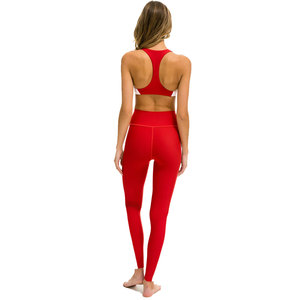 Conjunto de Yoga para Mujer de 2 Piezas, Top Corto Rosa y Leggings Negros de Cintura Alta, Sin Costuras, Transpirables, de Spandex y Poliéster, Nueva Tendencia - Product Image 3