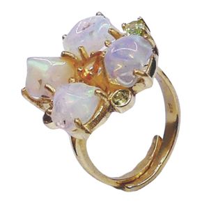 Wedding Wear 925 Sterling Silver Gold Plated Jewelry Opal Gemstone Women Wear Classic <b>Couple</b> <b>Ring</b> - Product Image 6