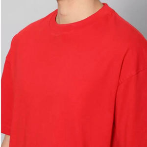 Camiseta de algodón de manga corta con cuello redondo para hombre, corte regular, color liso, estilo casual, tejido de punto, OEM ODM - Product Image 2