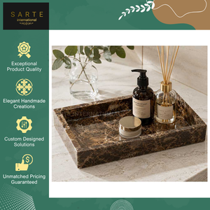 Bandeja Decorativa de Mármol Emperador Oscuro de Estilo Lujoso y Calidad Excepcional para Decoración del Hogar y Regalos - Product Image 2