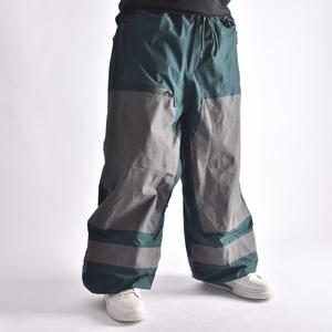 New Fashion 2026 Unisex Two-Tone <b>Green</b> and Grey Reflective Snow <b>Pants</b> with Elastic Waist Front Fly and Warm Lining - Product Image 1