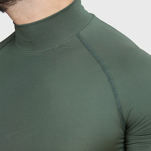 Camiseta de Cuello Alto con Diseño de Compresión, 100% Algodón, 180 Gramos, Elástica, Ecológica, Transpirable, para Verano - Product Image 6