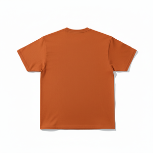Camiseta de algodón de manga corta para hombre, estilo vintage, con estampado de paisaje montañoso naranja, corte regular, cuello redondo, tejido de punto tipo jersey. - Product Image 5