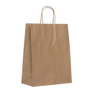 Bolsas de Papel Kraft Marrón Clásicas Ecológicas Más Vendidas, con Asas Retorcidas, Diseño de Logotipo Personalizado, Bolsa de Papel para Alimentos a la Moda - Product Image 1