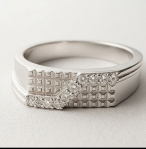 Anillo Moderno con Diseño de Rejilla DIVYORO - Product Image 2