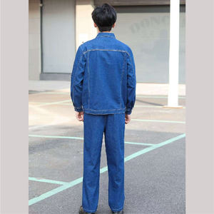 Combinaisons et vestes en denim doux pour hommes, personnalisées, pour le travail d'été, lavage foncé - Uniformes à carreaux tendance, fourniture d'usine - Product Image 4