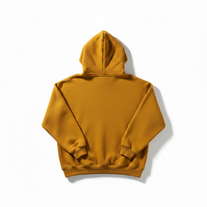 Hooded Sweatshirt Solid Color French Terry Cotton Casual Autumn Style Pocket Design Regular Fit <b>Men's</b> - Product Image 3