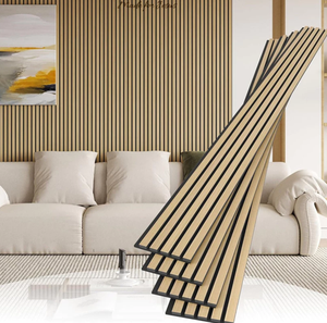 Panneaux acoustiques muraux en MDF 100 % fibre de polyester à prix compétitif, design moderne suspendu pour salon et appartement, insonorisation - Product Image 1