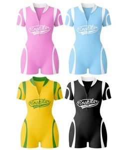 Body Basics <b>Rompers</b> Custom Workout Spandex Bodycon Jumpsuits <b>Women</b> Onesie Zip up One Piece Yoga Fitted Bodysuit <b>Romper</b> for <b>Women</b> - Product Image 1